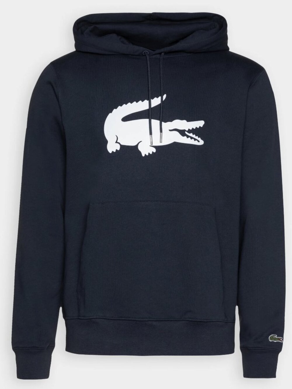 Lacoste Men’s Big Crocodile Logo Pullover Hoodie – Size Medium – Navy Blue NWT
